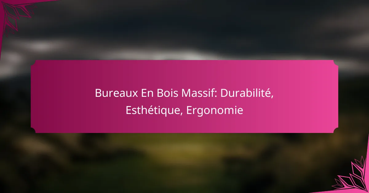 Bureaux En Bois Massif: Durabilité, Esthétique, Ergonomie