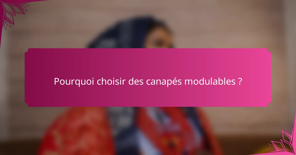 Pourquoi choisir des canapés modulables ?
