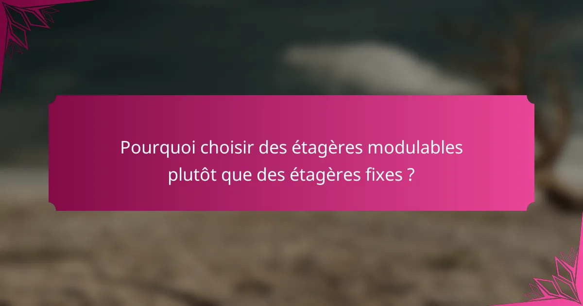 Pourquoi choisir des étagères modulables plutôt que des étagères fixes ?
